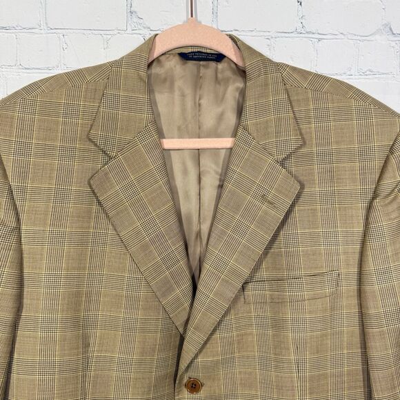 Vintage Brooks Brothers Houndstooth Blazer Mens Size 42L Plaid Wool Sports Coat - Picture 3 of 14